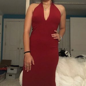 Red evening gown